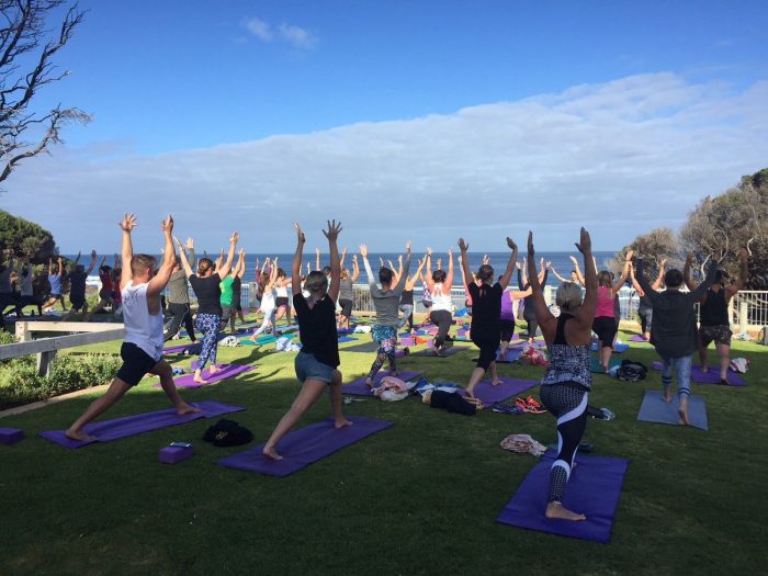 Yoga overlooking Yallingup Beach